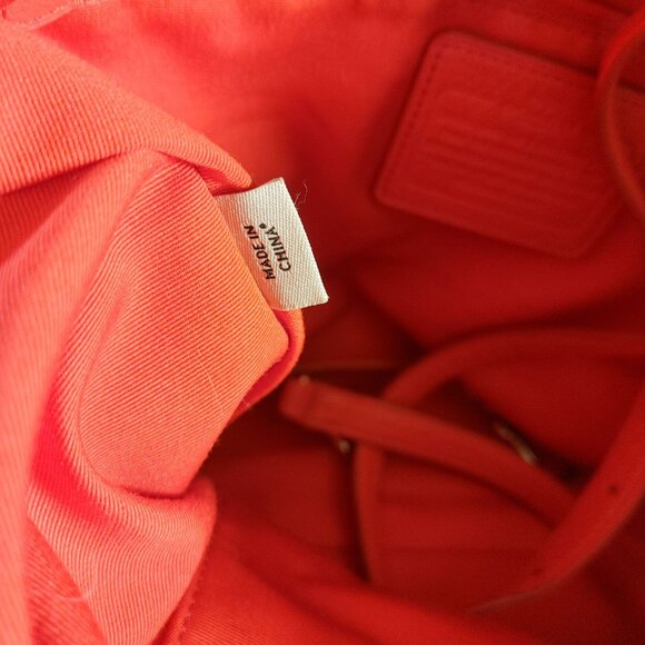 Coach Red Satchel Crossbody Bag Colette Cardinal Pebbled Leather Gold Hardware - Picture 16 of 16